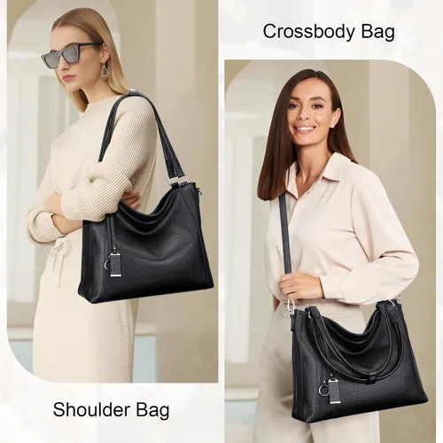 Miniatura 26 de Over Earth Genuine Leather Purses for Women Large Hobo Bags Lady Shoulder Handbags with Detachable Strap