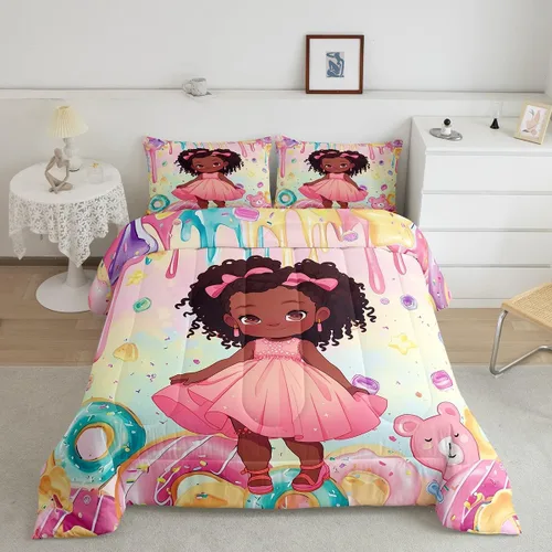 Miniatura 49 de Castle Fairy - Juego de funda de edredón con bandera estadounidense tamaño King, ropa de cama para niñas y adolescentes, funda de edredón con Multi