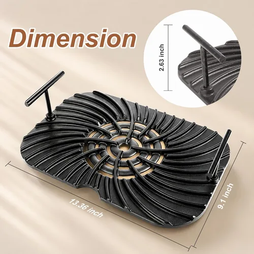 Miniatura 2 de FG551 FG550 DG551 - Parrilla de repuesto para parrillas interiores Ninja Foodi Smart XL 6 en 1, sartén de hierro fundido para parrillas FG551
