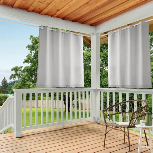 Miniatura 19 de TOWN & COUNTRY BASICS Cabana Cortinas Sólidas de Peso Pesado para Interiores y Exteriores, Opacidad de Filtrado de Luz con Ojales en la Parte Verde
