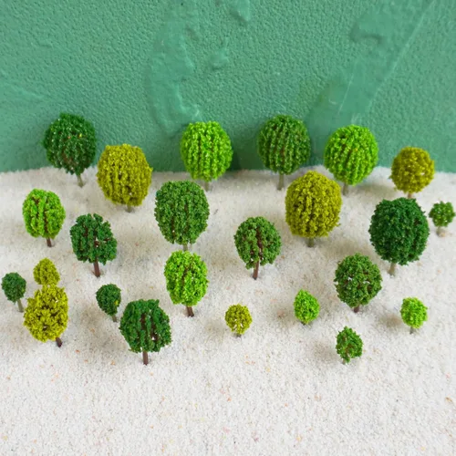 Miniatura 4 de 24 piezas de mini árboles modelo mixtos arbustos grupos de vegetación arbustos para modelo, tren, paisaje, arquitectura, árboles, modelo, paisaje