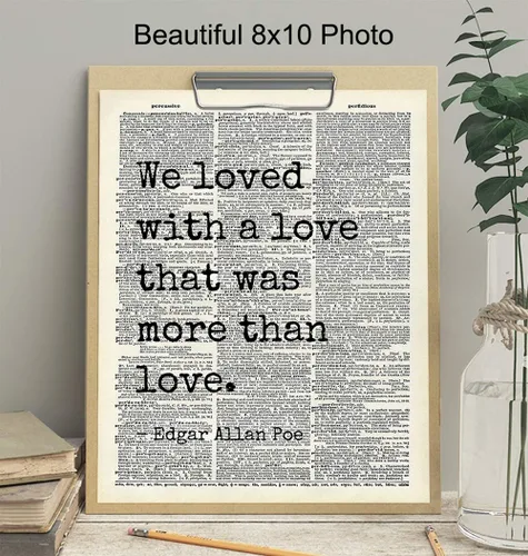 Miniatura 3 de Edgar Allan Poe - Decoración artística de pared con cita – Regalo para esposa, novia, mujeres, ella, aniversario, decoración artística