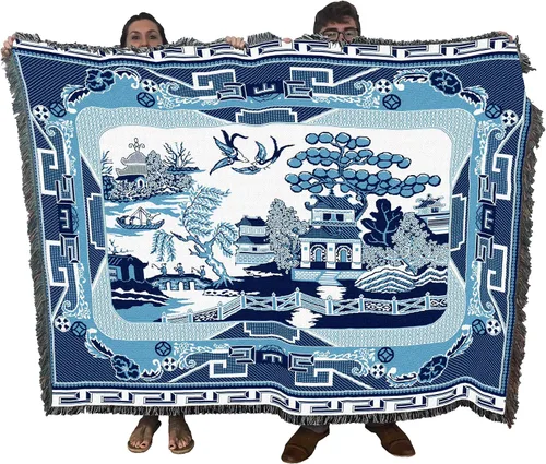 Miniatura 14 de Pure Country Weavers Manta de elefantes asiáticos, diseño de árbol de la vida, tejida de algodón, fabricada en los Estados Unidos (72 x 54 pulgadas)