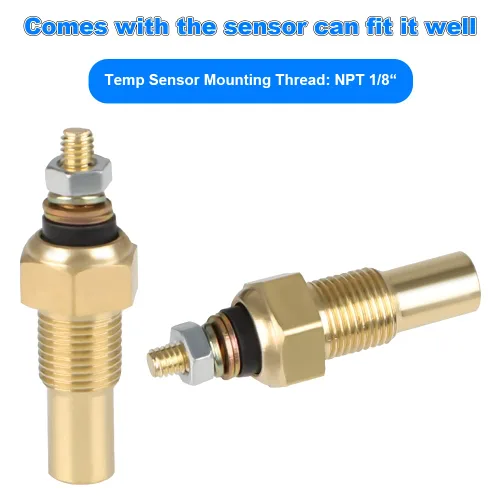 Miniatura 2 de WATERWICH Kit de medidor de temperatura del agua con termómetro de temperatura del agua 104-302℉ DC12V 2 pulgadas 52 mm con sensor para coche