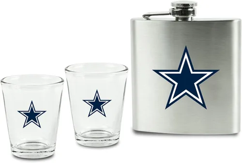 Miniatura 2 de Juego de vasos de chupito y petaca de acero inoxidable de la NFL