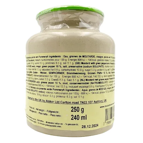 Miniatura 4 de Pommery - Mostaza de pimienta verde gourmet de Francia en barro 8.8oz