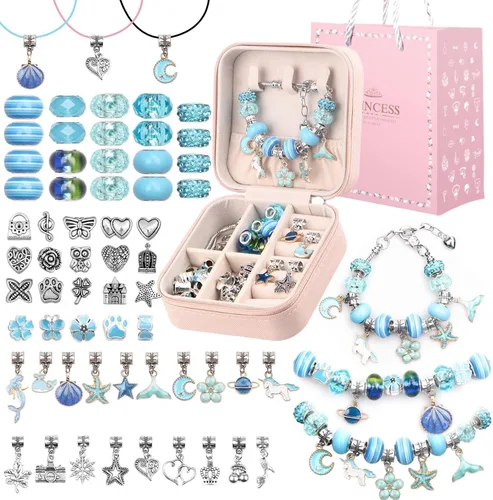 Miniatura 10 de UFU Kit de fabricación de pulseras con dijes, kit de fabricación de joyas, regalo para niñas de 5, 6, 7, 8 a 12, un dulce regalo de cumpleaños