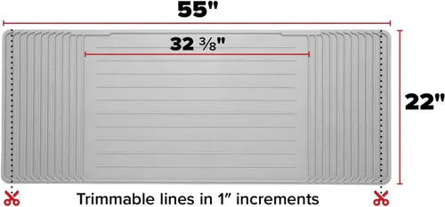 Miniatura 3 de WeatherTech ClosetMat, tapete de 55 x 22 pulgadas, protección para suelos de armario, recortable, color gris