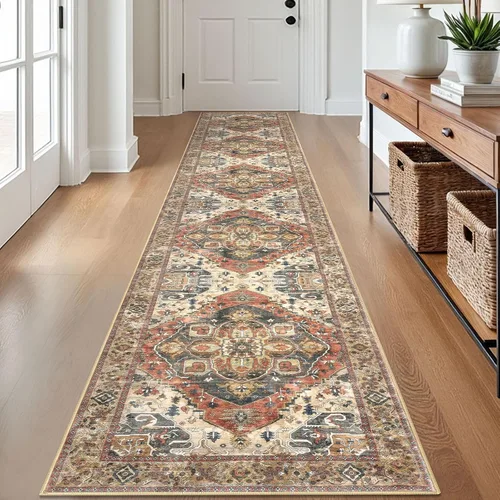 Miniatura 30 de SIILOOM Alfombra lavable de 2 x 3 pies, alfombra suave color taupe ceniza para entrada, tapete antideslizante para puerta de interior, tapete
