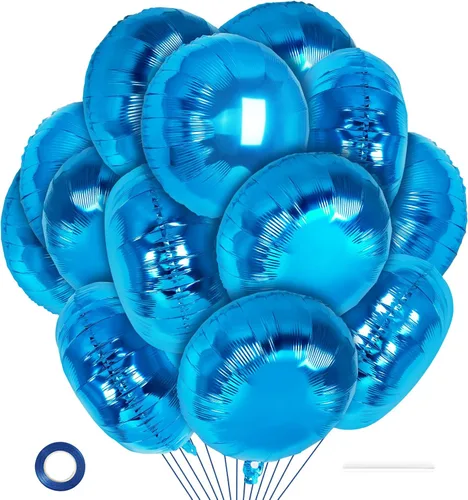 Miniatura 16 de 20 globos redondos negros, globos redondos de aluminio de 18 pulgadas, globos redondos gigantes de helio de Mylar para fiestas de cumpleaños, baby