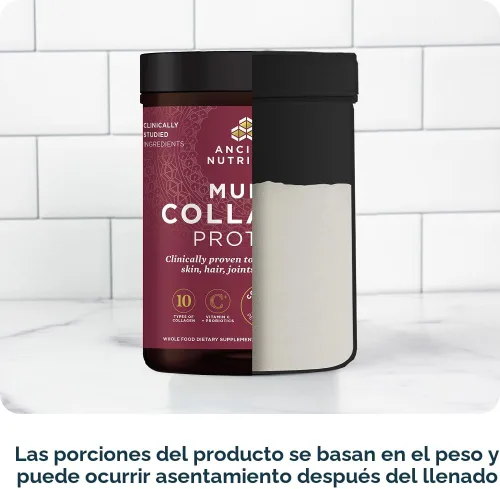 Miniatura 8 de Ancient Nutrition - Péptidos de colágeno en polvo, proteína multi-colágeno, para mujeres y hombres, con vitamina C, probióticos, colágeno