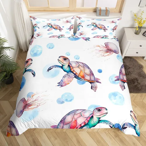 Miniatura 9 de Erosebridal Juego de ropa de cama con pelota de tenis para niños, funda de edredón con temática de juegos deportivos, tamaño individual para niños