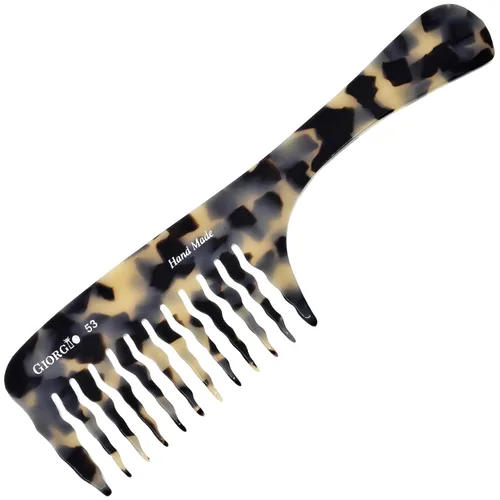 Miniatura 9 de Giorgio G53 - Peine de dientes anchos para cabello rizado y grueso, desenredante grande hecho a mano para cabello húmedo o seco, pulido a mano