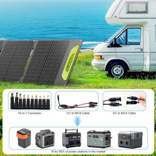 Miniatura 4 de Kit de panel solar plegable de 100 W con controlador, cargador solar portátil para estación de energía portátil, teléfono, laptop, con salida M-C4 a