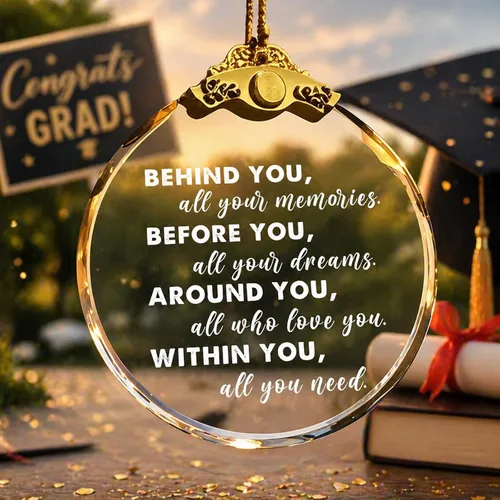 Miniatura 5 de Regalo de graduación para él, su hijo, hija, graduados – Adorno colgante de graduación de cristal 2026 para decoraciones de árboles pequeños, 8ª