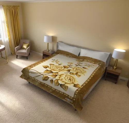 Miniatura 3 de Nueva Manta Solaron Queen Size Flower Beige Korean Mink Blanket