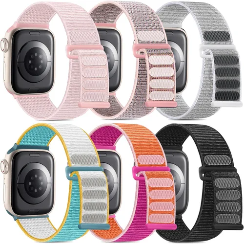 Miniatura 17 de WJK Correas elásticas de nailon compatibles con correas de Apple Watch de 1.496 in 1.575 in 1.614 in 1.654 in 1.732 in 1.772 in 1.811 in 1.929 in