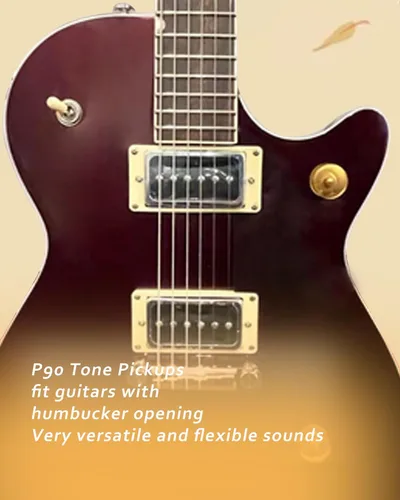 Miniatura 7 de Pastilla de tono P90, pastilla de cuello de bobina única de tamaño humbucker con imanes de goma cargados, como piezas de repuesto para pastillas