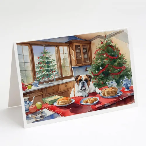 Miniatura 166 de Caroline's Treasures DAC3884GCA7P Paquete de 8 tarjetas en blanco de Navidad con galletas de husky siberiano Tarjetas de felicitación con sobres