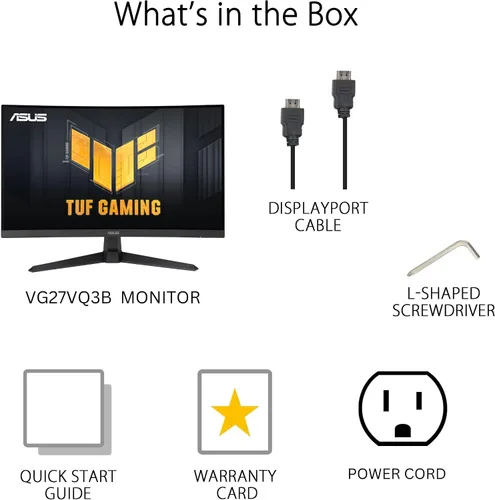 Miniatura 7 de ASUS TUF Gaming Monitor curvo de 27" 1080P (VG27VQ3B) – Full HD, 180Hz, 1ms, Extreme Low Motion Blur Sync, FreeSync, Curvatura 1500R, Cuidado