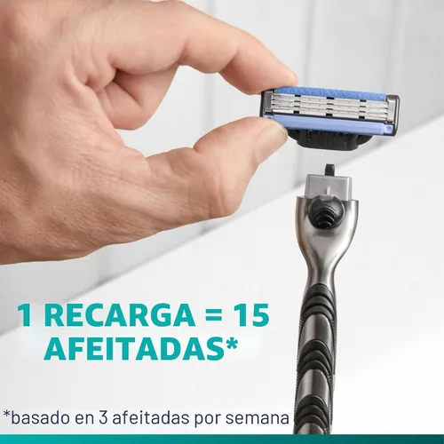 Miniatura 4 de Gillette Mach3 - Repuestos de navaja para hombres, 15 repuestos de cuchillas de navaja