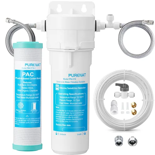 Sistema de filtro de agua para debajo del fregadero, filtro de agua debajo del mostrador para grifo de cocina, refrigerador y máquina de hielo,