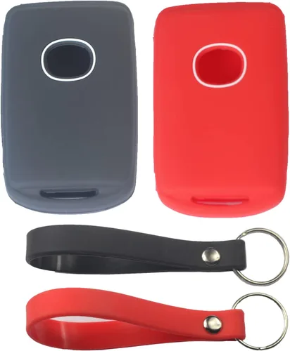 Miniatura 9 de 2 fundas para llavero de 3/4 botones compatibles con Mazda, Negro con blanco y negro con azul, Pequeño