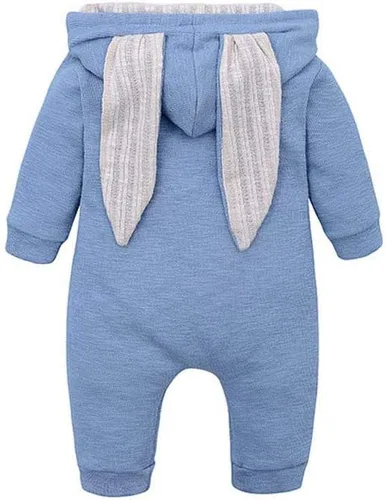 Miniatura 121 de Simplee Kids Enterizo con diseño de conejo de Pascua con capucha, para bebé, overol con cremallera y orejas largas
