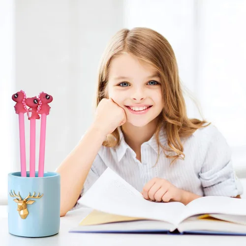 Miniatura 6 de Bonitos bolígrafos de tinta negra de dinosaurio, divertidos bolígrafos de gel de escritura kawaii para suministros escolares de oficina, juego de 16