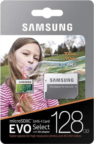 Miniatura 9 de Samsung 64 GB, 100 MB/s (U3) MicroSD EVO Select Tarjeta de memoria con adaptador (MB-ME64GA/AM)