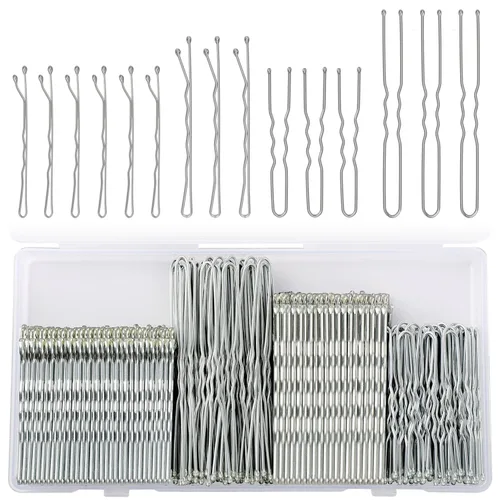 Miniatura 7 de 250 unidades de horquillas para el cabello, pinzas Bobby negras con caja de almacenamiento, horquillas onduladas de 2 pulgadas y 2.4 pulgadas
