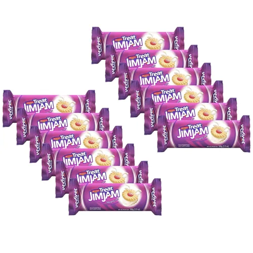 Miniatura 7 de BRITANNIA Treat Naughty Jim Jam Biscuits Sandwich 3.52oz (100g) – Galletas aromáticas para sándwich – Magic of Naughty Jim Jam Cream Cookies