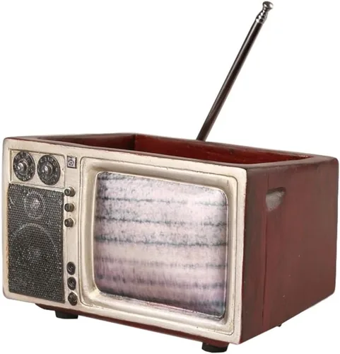 POPETPOP Maceta retro para TV, macetas retro de 4.65 pulgadas para plantas de interior, maceta decorativa de resina creativa para suculentas y