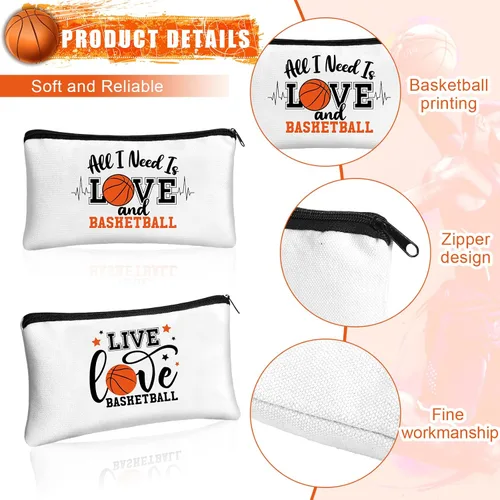 Miniatura 3 de Moukeren 18 piezas de regalos de baloncesto para mujeres y niñas, bolsa de maquillaje de baloncesto, accesorios divertidos, bolsas de viaje