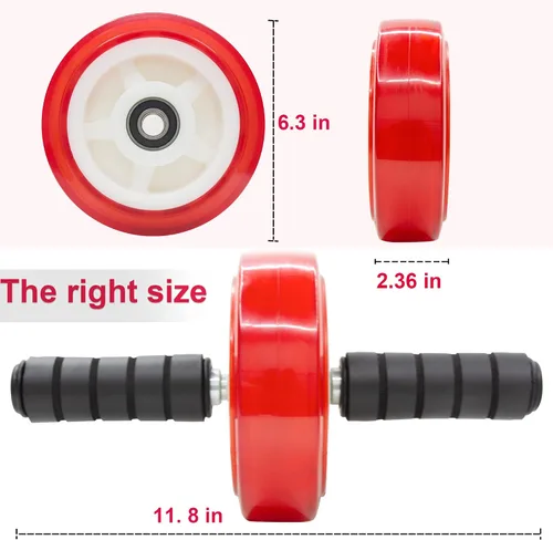 Miniatura 6 de Rueda de rodillo abdominal, equipo de ejercicio central - capacidad de peso de 880 libras, rueda de abdominales sin ruido para entrenamiento