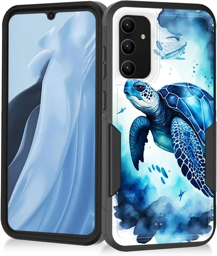Miniatura 195 de Funda para Galaxy A14 5G, resistente de doble capa híbrida de policarbonato duro, goma suave, a prueba de golpes, funda protectora resistente