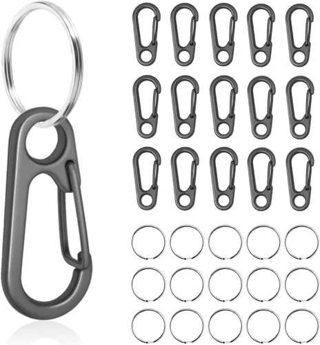 Miniatura 12 de Small Carabiner Clip Metal Spring Snap Hooks Mini Paracord Hanging Clips for Camera Strap, Flashlight, Key Chain
