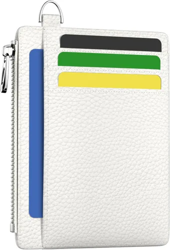 Miniatura 44 de Hancynir Cartera delgada para mujer con soporte para tarjetas de crédito RFID, pequeña mini funda para tarjetas con bolsillo frontal de PU, cartera
