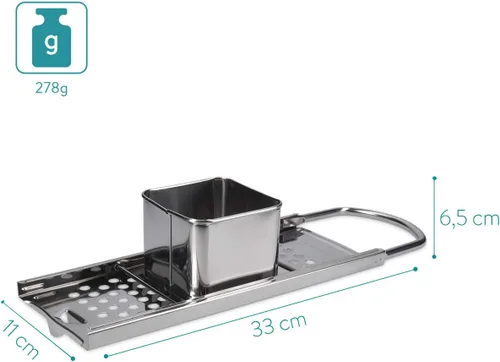 Miniatura 4 de Navaris Máquina de pasta Spaetzle de acero inoxidable - Prensa alemana de fideos y albóndigas para albóndigas caseras