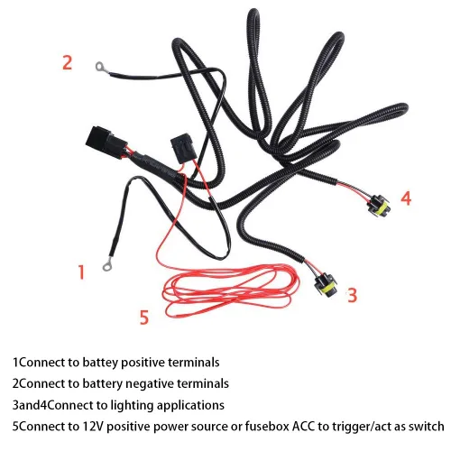 Miniatura 5 de H11 880 881 H8 Kit de Arnés de Cableado de Relé Universal 40A Se Adapta a Ensamblajes de Conversión de Luz Antiniebla LED Automotriz