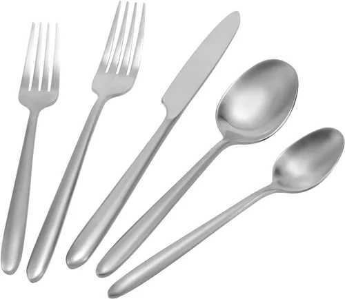 Miniatura 8 de Juego de cubiertos de acero inoxidable de 20 piezas con mango goteo dorado mate, juego de cubertería para cocina, hogar, restaurante, hotel