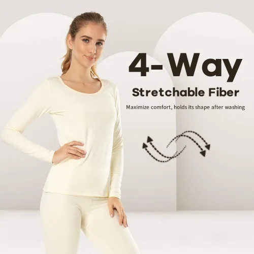 Miniatura 40 de MANCYFIT Tops térmicos para mujer, camisa con forro polar, manga larga, capa base, cuello en V