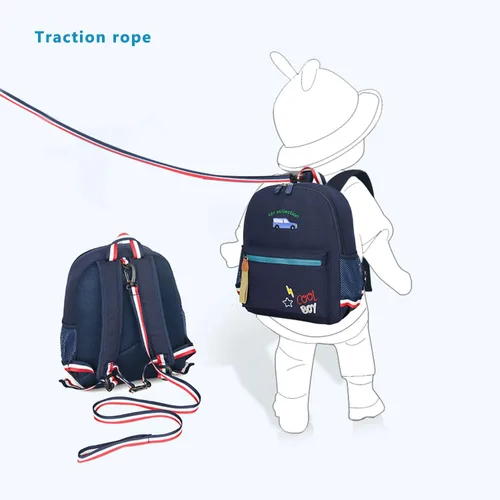 Miniatura 4 de willikiva Cartoon Bus 12 - Mochila de jardín de infantes para niños y niñas, mochila impermeable para niños preescolares con correa y arnés de Azul