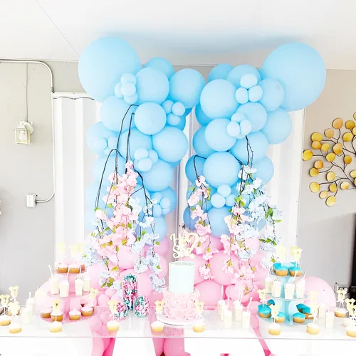Miniatura 7 de Voircoloria - Globos azul bebé claro, paquete de 66 globos de 12 pulgadas de látex para fiestas para niños y niñas, para cumpleaños, baby shower, 16