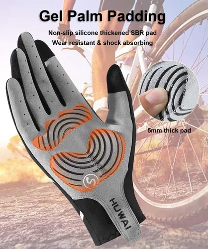 Miniatura 3 de SUJAYU Guantes de ciclismo de dedo completo, guantes de bicicleta de montaña, guantes de motocross, guantes de carreras, guantes de ciclismo