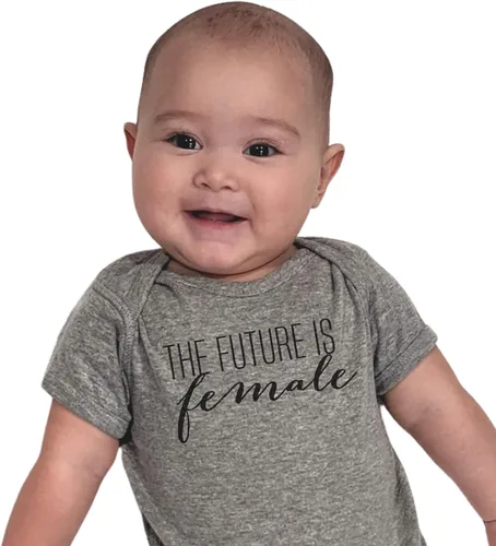 Miniatura 3 de Body de bebé con texto en inglés "The Future Is Female Baby" Linda chica feminista tía poderosa ropa de bebé, mameluco para anuncio