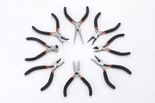 Miniatura 2 de FLZOSPER Mini alicates de nariz doblados, 4.5 pulgadas CR-V Multifunción Alicates de corte a ras de alambre de precisión Stripper Herramienta