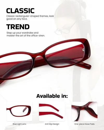 Miniatura 4 de SODQW Lentes rectangulares de luz azul para mujer, de moda, pequeños, Y2K, para oficina, sirena, bayoneta, lentes falsos con lente transparente