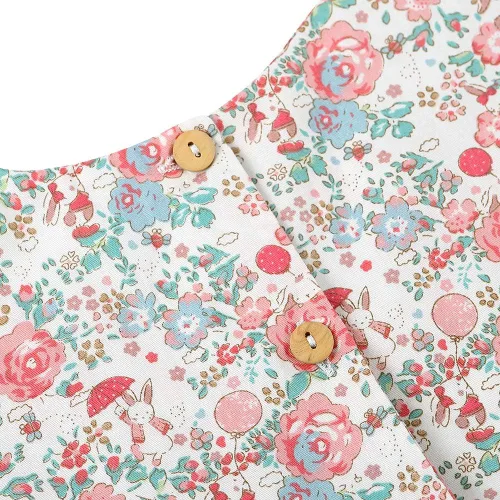 Miniatura 8 de Vestido casual de algodón con estampado floral vintage para niñas 2T-12, para primavera, verano, otoño, ropa de Pascua