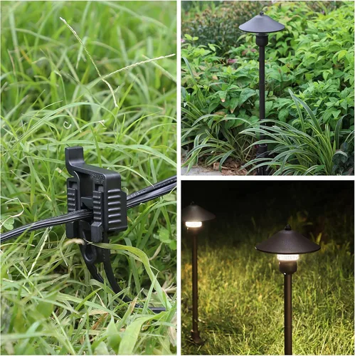 Miniatura 6 de EDISHINE Paquete de 6 conectores de cable de bajo voltaje, conectores de cable de iluminación de paisaje, impermeables, para iluminación